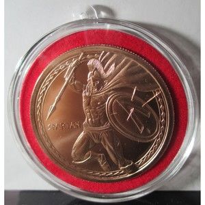 Spartan 1 oz Copper Coin/Pendant (Air Tight Capsule) Ornament, Warrior Series